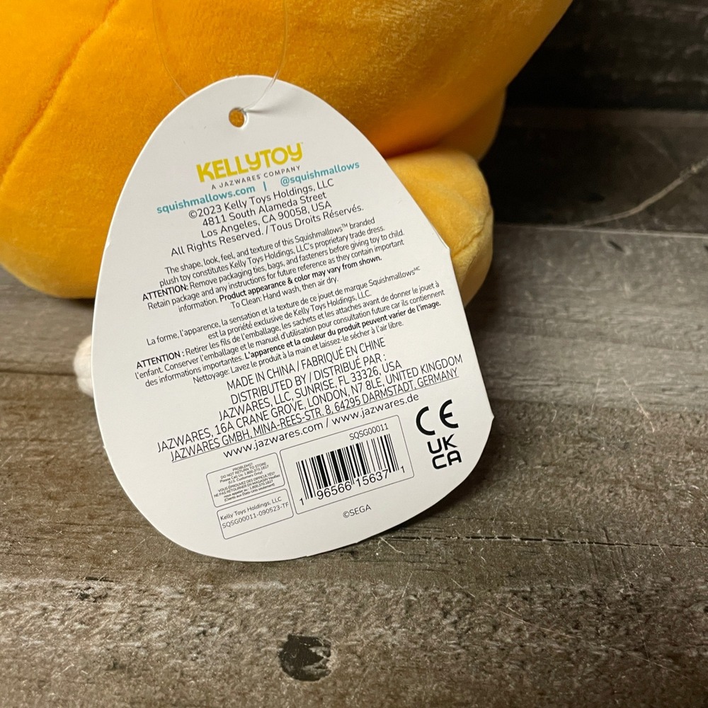 Squishmallows Tails Sonic The Hedgehog Plush Yellow Stuffed Animal Toy - Picture 3 of 10